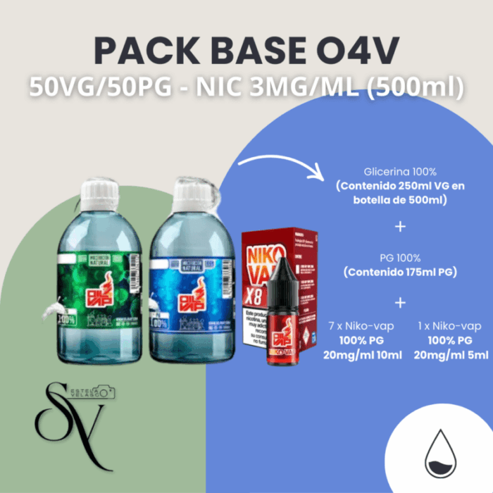 Pack Base - 50VG/50PG - Nic 3mg (500ml) O4V