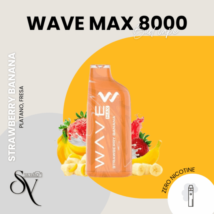 Bud Vape Wave Max 8000 Strawberry Banana