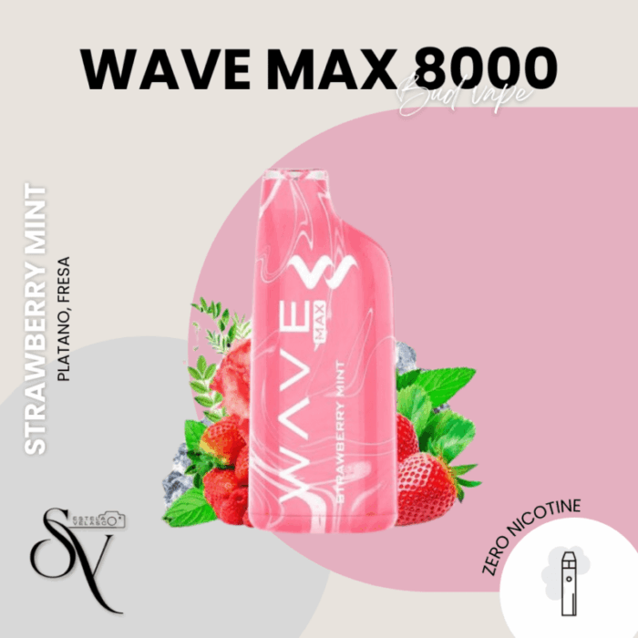 Bud Vape Wave Max 8000 Strawberry Mint
