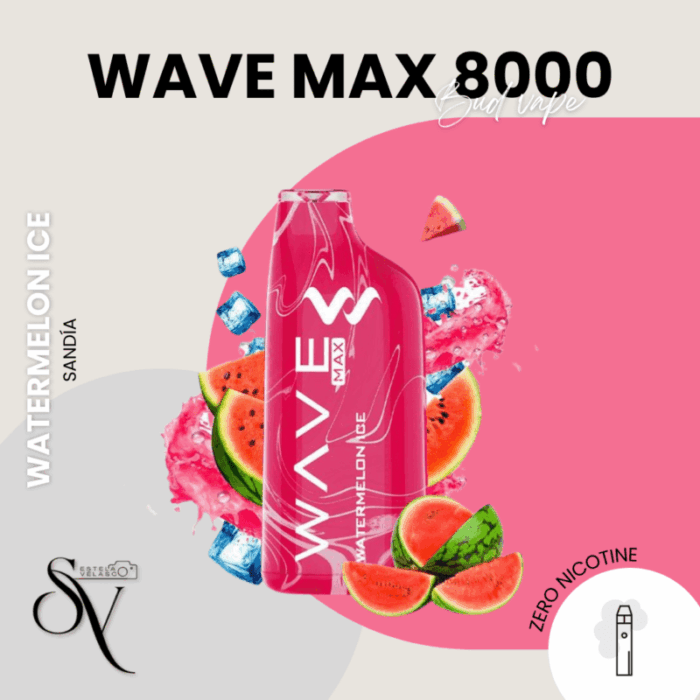 Bud Vape Wave Max 8000 Watermelon Ice