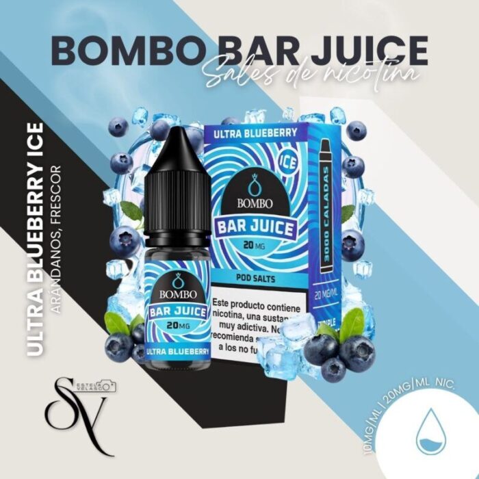 Sales de nicotina bar juice by bombo ultra blueberry ice