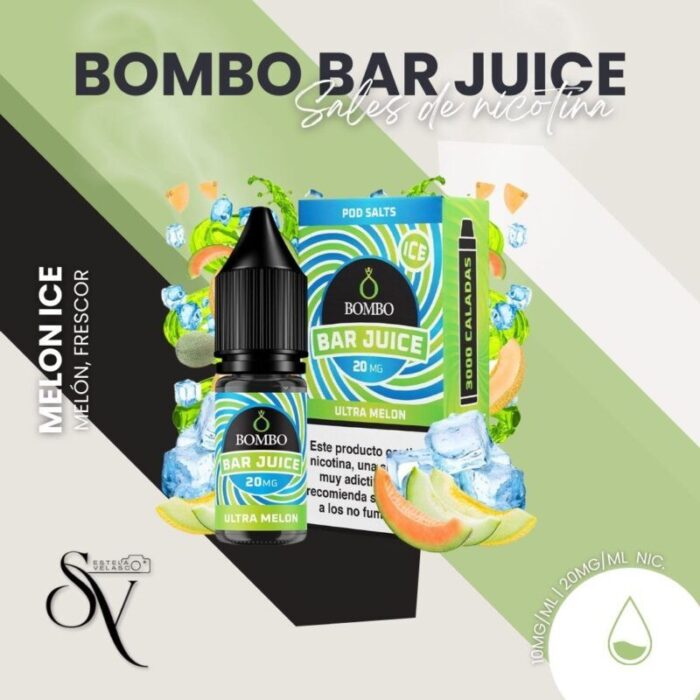 Sales de nicotina bar juice by bombo ultra melon ice