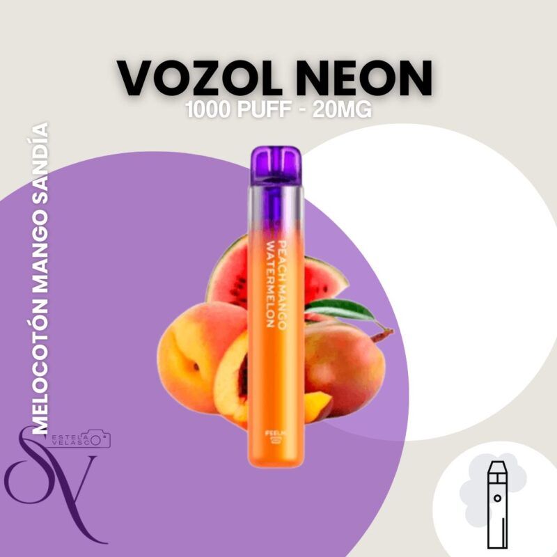 Peach Mango Watermelon Ice - Vozol Neon 1 Peach Mango Watermelon Ice - Vozol Neon