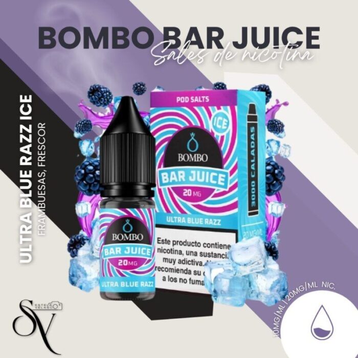 Ultra Blue Razz Ice - Bombo Bar juice