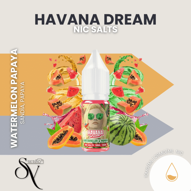Watermelon Papaya - Havana Dreams Nic Salts 1 Watermelon Papaya - Havana Dreams Nic Salts