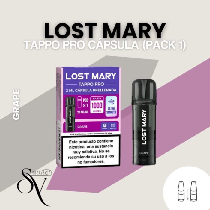 Cápsula Grape (pack 1) - Lost Mary Tappo pro