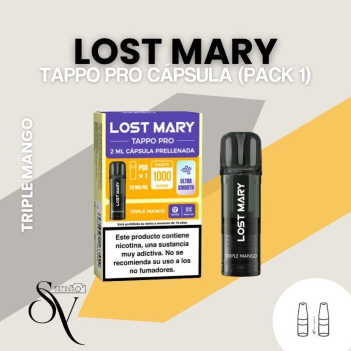 Cápsula Triple Mango (pack 1) - Lost Mary Tappo pro