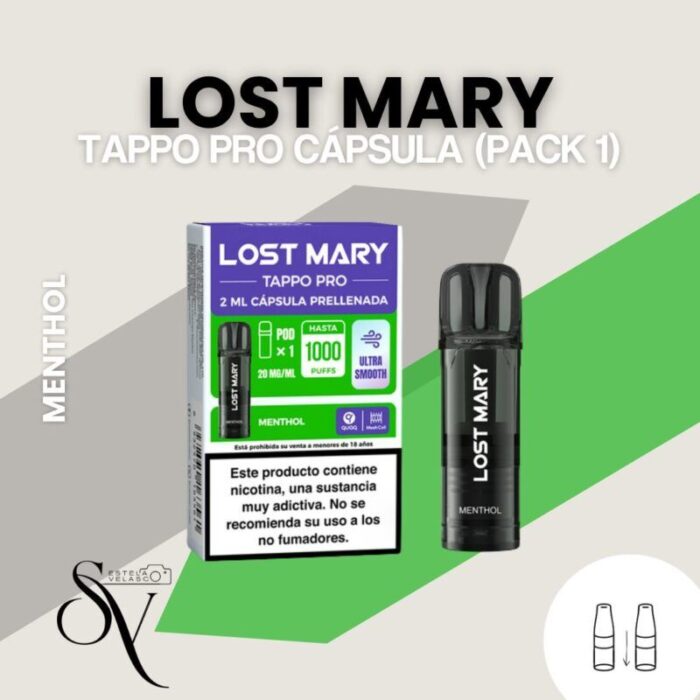 Cápsula Menthol (pack 1) - Lost Mary Tappo pro