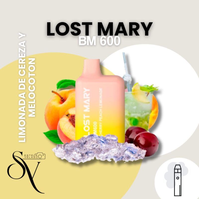 Cherry Peach Lemonade - Lost Mary Bm600 1 Cherry Peach Lemonade - Lost Mary Bm600