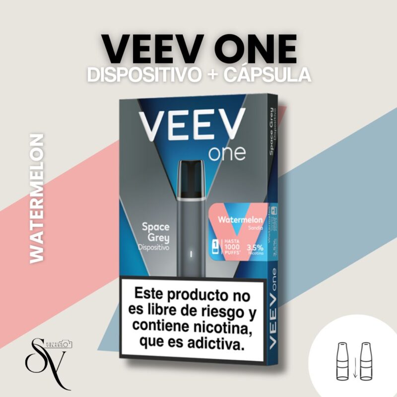 Dispositivo Veev One Negro + Cápsula Watermelon