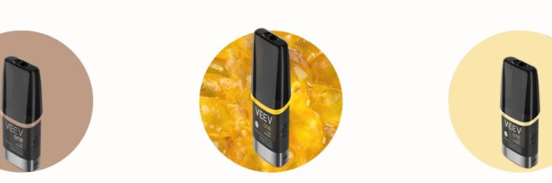 Cápsulas Veev One en varios sabores como Mango, Blue Mint y Strawberry