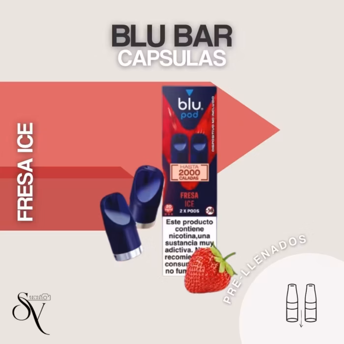 Fresa Ice Cápsulas Blu Bar (Sin nicotina)